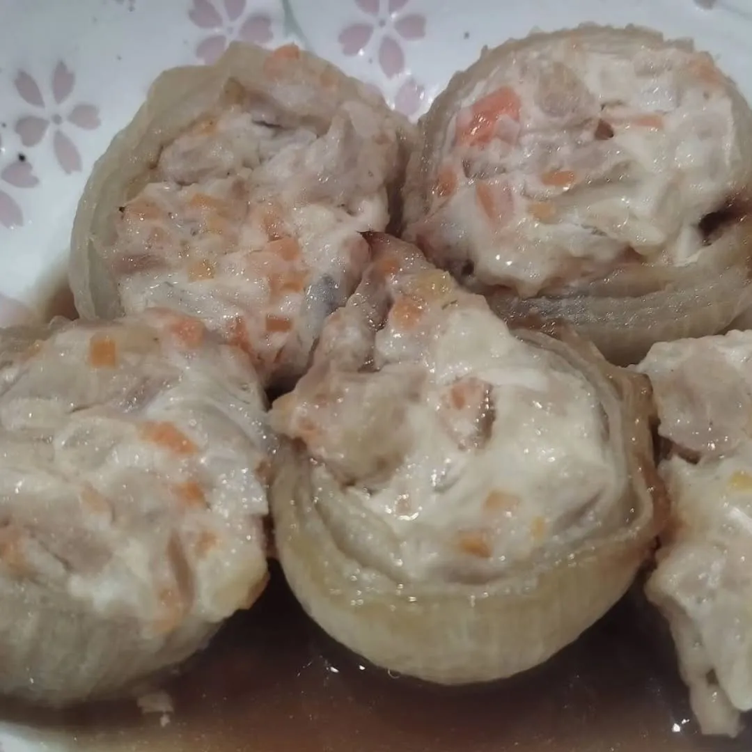 今日のおかずは「肉詰め玉ねぎ」と「厚揚げとナスのトロトロ煮」...